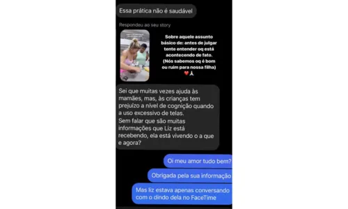 
				
					Lore Improta rebate conselho de fã sobre cuidados com Liz
				
				