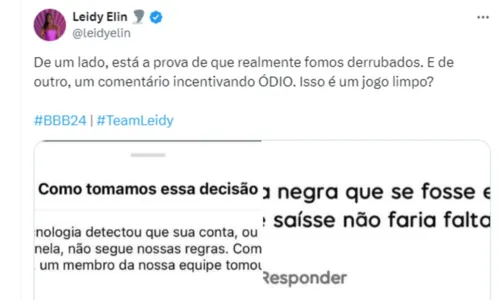 
				
					Perfil de Leidy Elin é derrubado em rede social após briga com Davi
				
				