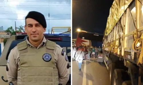 
				
					Policial militar morre em acidente envolvendo carreta e ônibus
				
				