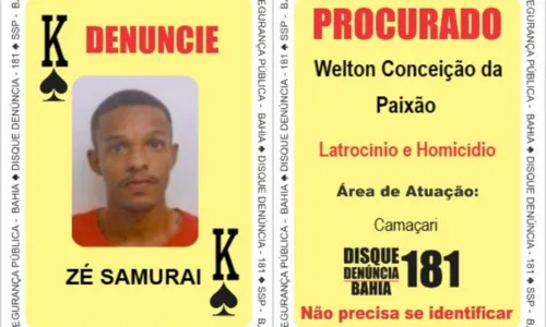 
				
					Procurado por homicídios em Camaçari é incluído no Baralho do Crime
				
				