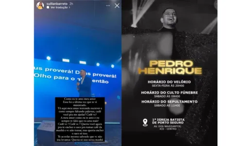 
				
					'Queria você agora', desabafa viúva do cantor gospel Pedro Henrique
				
				