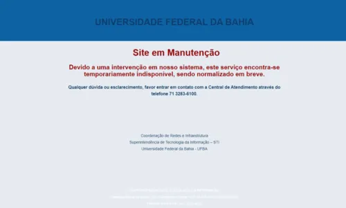 
				
					Site da UFBA fica fora do ar e surge vinculado a empresa da Indonésia
				
				