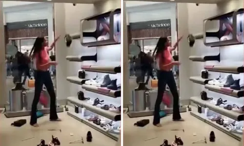 
				
					Vídeo: mulher derruba calçados em loja na BA e explica revolta
				
				