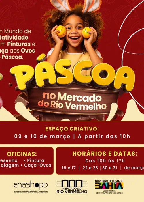 
				
					Mercado do Rio Vermelho divulga programação infantil para a Páscoa
				
				