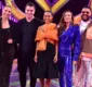 
                  Elenco do 'The Masked Singer BR' posa durante coletiva; FOTOS