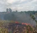 Incêndio destrói 3 hectares e ameaça área residencial em Eunápolis