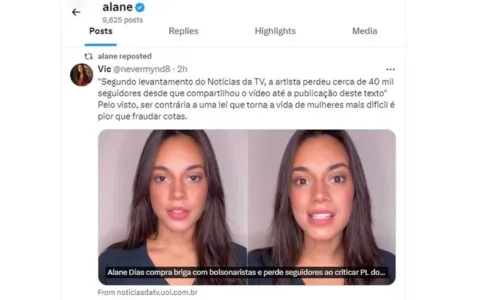 
				
					Alane, do 'BBB 24', perde 40 mil seguidores e manda indireta a Matteus
				
				