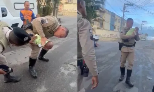 
				
					Bebê é salvo por policiais militares após se engasgar na Bahia; VÍDEO
				
				