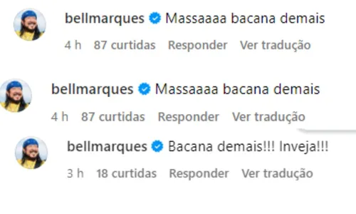 
				
					Bell Marques elogia Mari Gonzalez durante viagem com filho
				
				