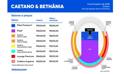 
				
					Caetano e Bethânia anunciam nova data de show em Salvador; veja preços
				
				