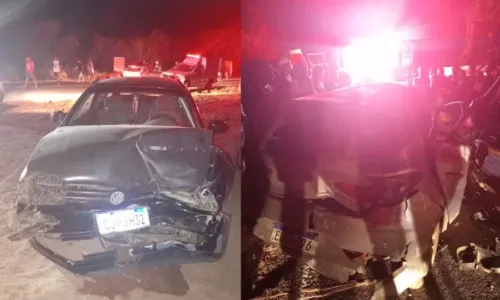 
				
					Dois homens morrem após batida entre dois carros e caminhão na Bahia
				
				