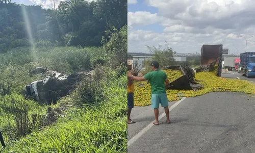 
				
					Dois tombamentos com caminhões são registrados em Feira de Santana
				
				