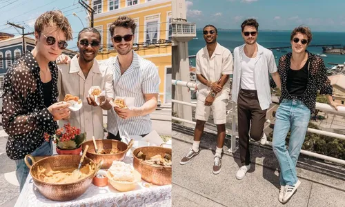 
				
					Estrelas da Netflix usam camisa do Bahia em tour por Salvador
				
				