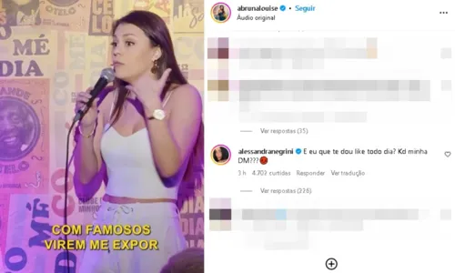 
				
					Humorista exposta por Kéfera recebe 'cantada' de Alessandra Negrini
				
				