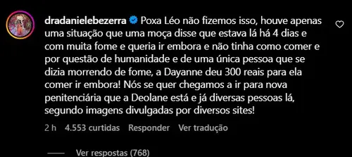 
				
					Irmã de Deolane quebra silêncio após pagar 'fãs' na porta da cadeia
				
				