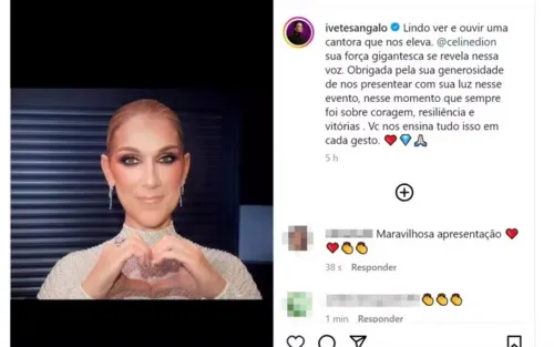 
				
					Ivete Sangalo reage a Céline Dion nos Jogos Olímpicos; veja
				
				