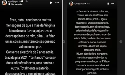 
				
					Mãe de Virginia Fonseca alfineta Emily Garcia e influenciadora ameaça
				
				