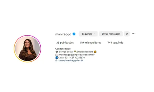 
				
					Mani Reggo perde milhares de seguidores 3 meses após término com Davi
				
				