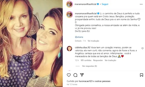 
				
					Mara Maravilha parabeniza Eliana e alfineta: 'vai além da mídia'
				
				