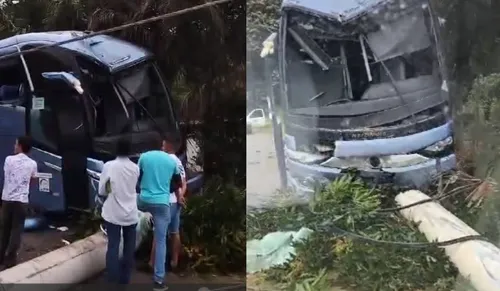 
				
					Motorista perde o controle de ônibus e derruba poste em rodovia na BA
				
				