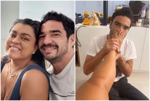 
				
					Preta Gil ganha massagem e beijo no pé do ex, Caio Blat: 'O melhor'
				
				