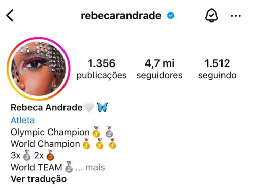 
				
					Rebeca Andrade maior que Simone Biles? Veja atletas mais seguidos
				
				