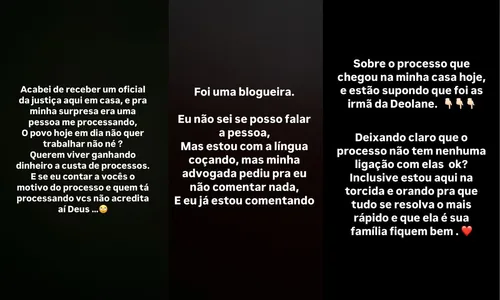 
				
					Rico Melquiades é processado e expõe irmã de Deolane: 'Deixando claro'
				
				