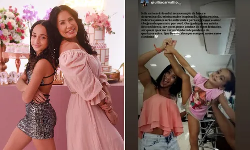 
				
					Scheila Carvalho se emociona com a filha após homenagem de aniversário
				
				