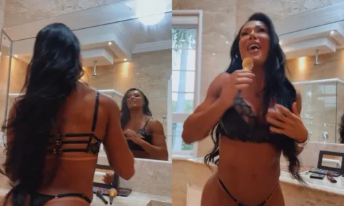 
				
					VÍDEO: Gracyanne canta de lingerie e manda recado para Belo
				
				