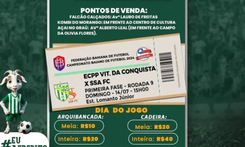 
				
					Vitória da Conquista faz promoção para jogo decisivo no Baianão B
				
				