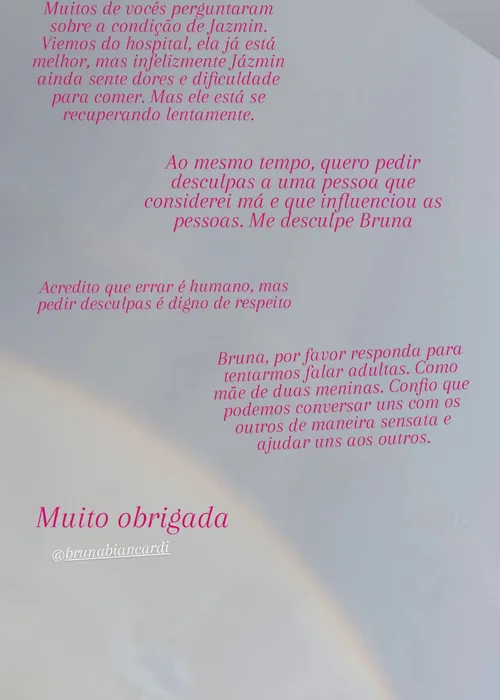 
				
					Mãe de suposta filha de Neymar faz apelo a Bruna Biancardi
				
				