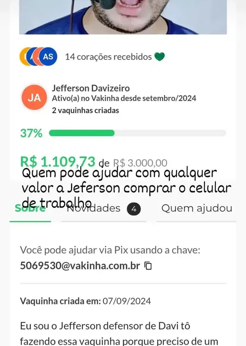 
				
					Mãe do ex-BBB Davi pede dinheiro nas redes sociais: 'Qualquer valor'
				
				