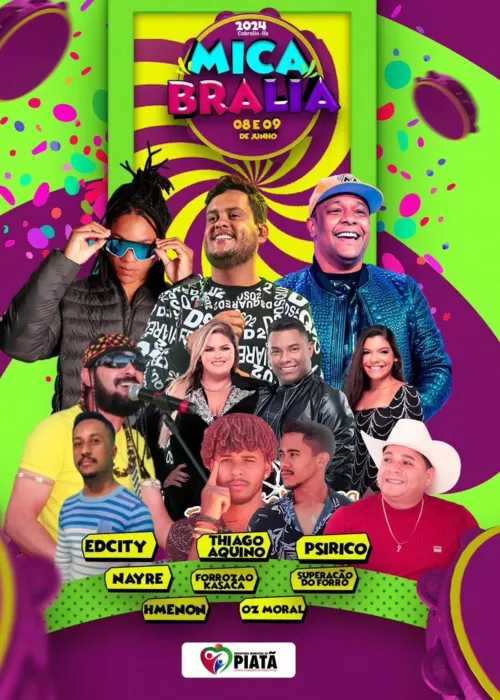 
				
					Micabrália 2024 terá shows de Psirico, Edcity, Thiago Aquino e mais
				
				