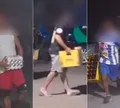 Caminhão de cerveja tomba e é saqueado em Feira de Santana; VÍDEO