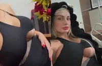 Andressa Urach exibe complicação após gravar pornô com 8 homens