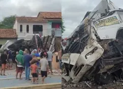 Caminhão perde freio e causa destruição em cidade do interior da Bahia