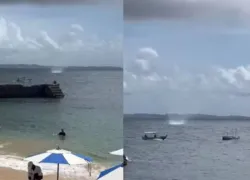 Tromba d'água volta a se formar em praia da Barra após duas semanas