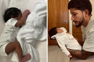 Yuri Lima mostra novo momento de filha com Iza: 'Gostosa do papai'