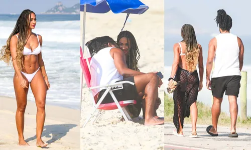
				
					Aline Patriarca e Diogo Almeida trocam beijos quentes em praia; veja
				
				