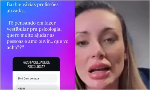 
				
					Andressa Urach anuncia desejo de fazer faculdade: 'Barbie profissões'
				
				