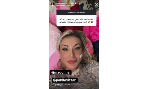 
				
					Andressa Urach revela desejo de gravar conteúdo adulto com Madonna
				
				