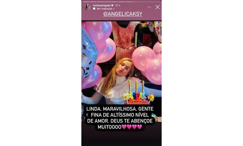 
				
					Angélica faz aniversário e ganha homenagem de Ivete Sangalo: ‘Amor’
				
				