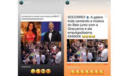 
				
					'BBB 25': Gracyanne Barbosa canta Belo em festa e cantor reage
				
				