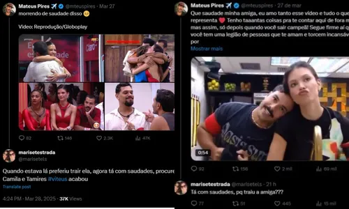 
				
					BBB 25: Vitória Strada se pronuncia após mãe acusar Mateus de traição
				
				