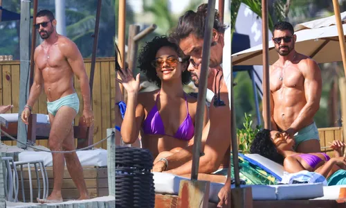 
				
					Bella Campos e Cauã Reymond gravam 'Vale Tudo' em praia carioca; FOTOS
				
				