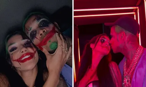 
				
					Bia Miranda e Gato Preto curtem Halloween juntos e web detona casal
				
				