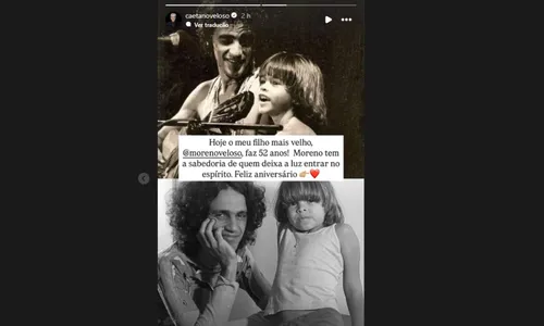 
				
					Caetano Veloso faz homenagem rara para filho primogênito: 'Sabedoria'
				
				