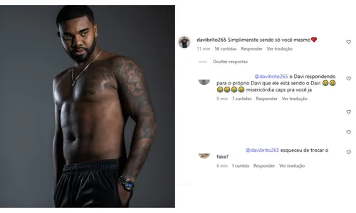 
				
					Ex-BBB Davi Brito vira piada após gafe na web: 'Esqueceu o fake'
				
				
