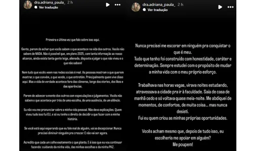 
				
					Ex de Davi Brito desabafa sobre relação após ataques: 'Nunca precisei'
				
				