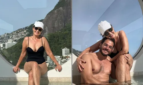 
				
					Fátima Bernandes sensualiza de maiô ao lado do namorado
				
				